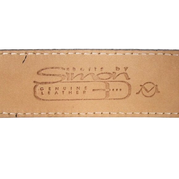 BB SIMON Vintage Gold Reptile Leather Belt Sz M (27"-31") - Made in SPAIN - Picture 6 of 6